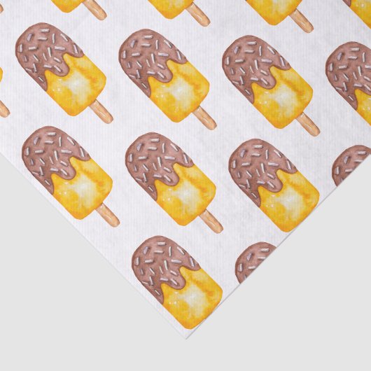 Waterverf Chocolate Fudge Popsiche Tissuepapier (Detail)