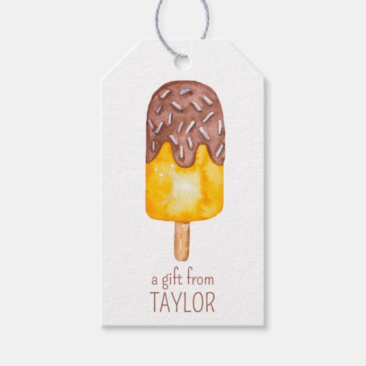 Waterverf Chocolate Fudge Popsievectieplek Labels Cadeaulabel (Voorkant)