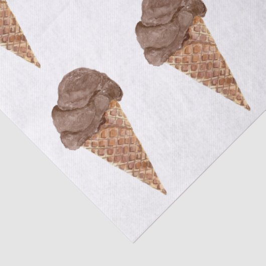 Waterverf Chocolate Ice Cream Patroon Tissuepapier (Detail)