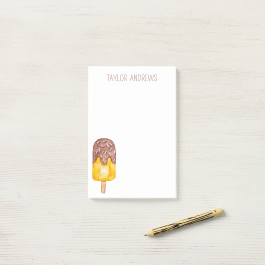 Waterverf Chocolate Popsiche Post-it Notes (Op bureau)