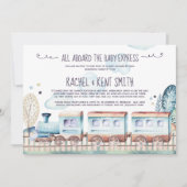 Waterverf Choo Choo Train Baby shower per post Kaart (Voorkant)