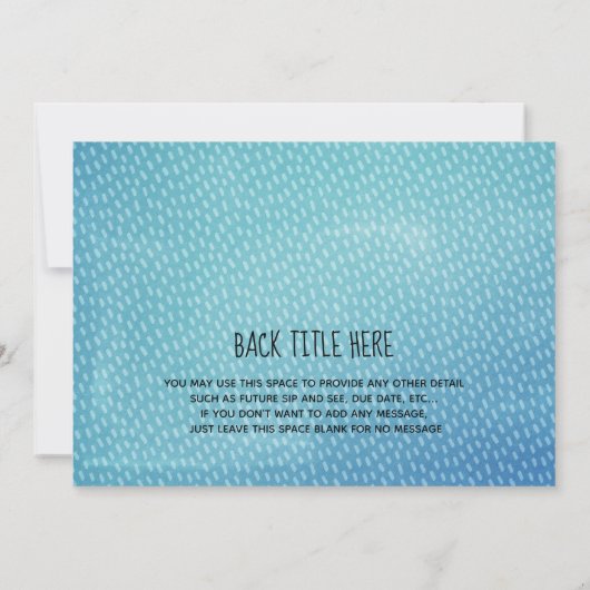 Waterverf Choo Choo Train Baby shower per post Kaart (Achterkant)