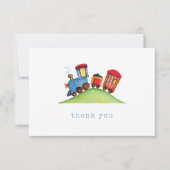 Waterverf Choo Choo Trein Verjaardag Bedankkaart (Voorkant)