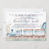 Waterverf Choo Train Baby shower Kaart (Voorkant)