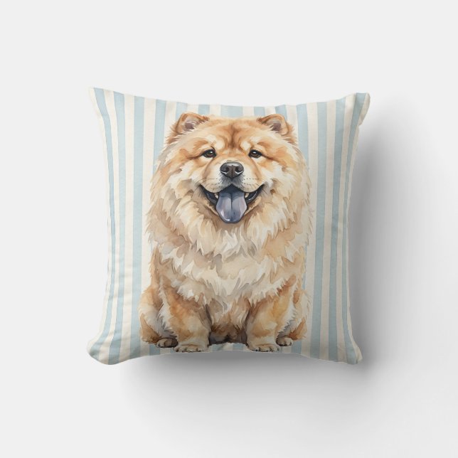 Waterverf Chow Chow Hond Kussensloop Kussen (Voorkant)