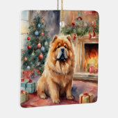 Waterverf Chow Chow - Xmas Scene Keramisch Ornament (Rechts)