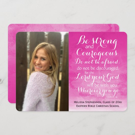 Waterverf Christelijk Bijbel aangepast Afstuderen Aankondiging (Voorkant / Achterkant)