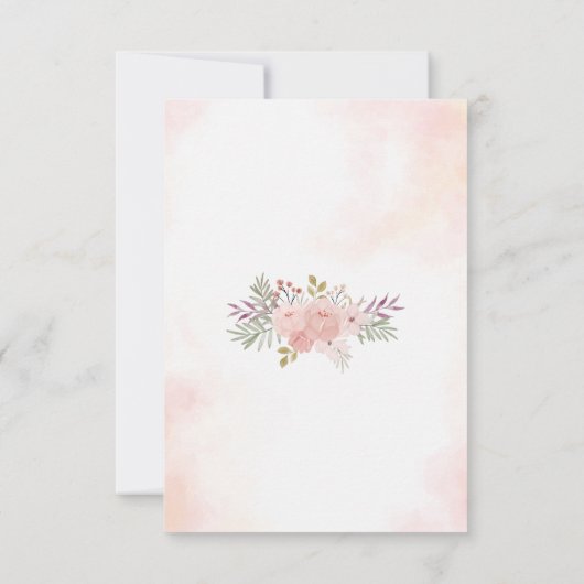 Waterverf Christelijk Blush Pink Floral Wedding Bedankkaart (Achterkant)