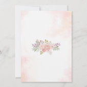 Waterverf Christelijk Blush Pink Floral Wedding Kaart (Achterkant)