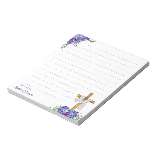 Waterverf Christelijk Easter Cross Custom Notitieblok (Linkerzijde)