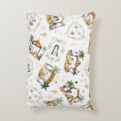 Waterverf Christelijke Kerstmis Geboorte Accent Kussen (Achterkant (Verticaal))