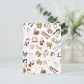 Waterverf Christelijke Kerstmis Geboorte Briefkaart (Staand voorkant)