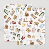 Waterverf Christelijke Kerstmis Geboorte Briefkaart (Voorkant / Achterkant)