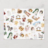 Waterverf Christelijke Kerstmis Geboorte Briefkaart (Achterkant)