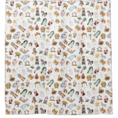 Waterverf Christelijke Kerstmis Geboorte Douchegordijn (Voorkant)