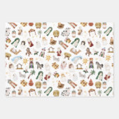 Waterverf Christelijke Kerstmis Geboorte Inpakpapier Vel (Voorkant 3)