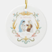 Waterverf Christelijke Kerstmis Geboorte Keramisch Ornament (Voorkant)