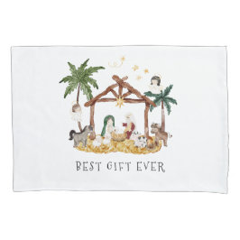 Waterverf Christelijke Kerstmis Geboorte Kussensloop