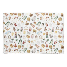 Waterverf Christelijke Kerstmis Geboorte Kussensloop