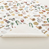 Waterverf Christelijke Kerstmis Geboorte Sherpa Deken (3/4)