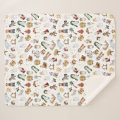 Waterverf Christelijke Kerstmis Geboorte Sherpa Deken (Voorkant (horizontaal))