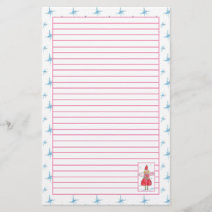 Waterverf Christmas Angel Pink Lined Briefpapier
