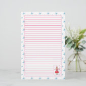 Waterverf Christmas Angel Pink Lined Briefpapier (Staand voorkant)