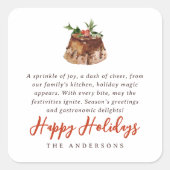 Waterverf Christmas Baked Treat Family Gift Label (Voorkant)