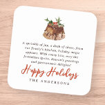 Waterverf Christmas Baked Treat Family Gift Label<br><div class="desc">Design bestaat uit een eenvoudig ontwerp met een moderne serif typografie met een kersttaart. Voeg een aangepast bericht en familienaam toe. Gebruik deze sticker om cadeaus (specifiek iets wat je hebt gebakken) voor je buren, vrienden te labelen. Een scheutje vreugde, een scheutje vrolijkheid, uit de keuken van onze familie, vakantiemagie...</div>