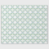 Waterverf Christmas Blue Bow Garland Cadeaupapier (Vlak)