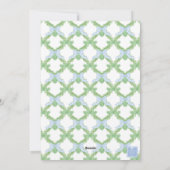 Waterverf Christmas Blue Bow Garland Foto Feestdagenkaart (Achterkant)