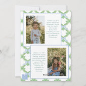 Waterverf Christmas Blue Bow Garland Foto Feestdagenkaart (Achterkant)