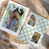 Waterverf Christmas Blue Bow Garland Foto Feestdagenkaart