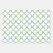 Waterverf Christmas Blue Bow Garland Inpakpapier Vel (Voorkant 2)