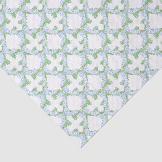 Waterverf Christmas Blue Bow Garland Tissuepapier (Detail)