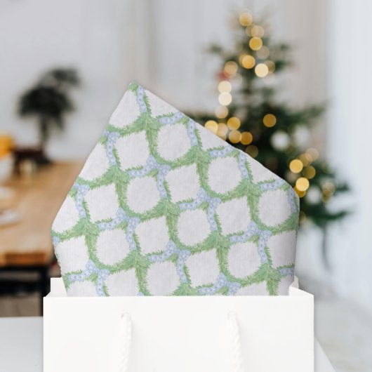 Waterverf Christmas Blue Bow Garland Tissuepapier