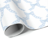 Waterverf Christmas Blue Bows Cadeaupapier (Rol Hoek)
