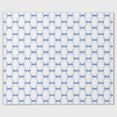Waterverf Christmas Blue Bows Cadeaupapier (Vlak)