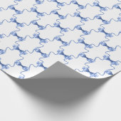 Waterverf Christmas Blue Bows Cadeaupapier (Hoek)