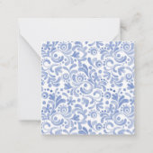 Waterverf Christmas Blue Chinoiserie Bow Bells Notitiekaartje (Achterkant)