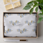Waterverf Christmas Blue Chinoiserie Bow Bells Tissuepapier (Geschenk)