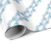 Waterverf Christmas Blue Tinsel Garland Cadeaupapier (Rol Hoek)