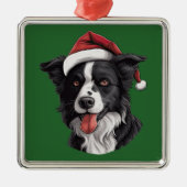 Waterverf Christmas Border Collie Ornament (Voorkant)