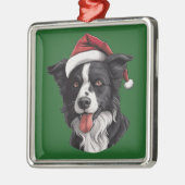 Waterverf Christmas Border Collie Ornament (Links)