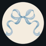 Waterverf Christmas Bow Sticker - Blauw<br><div class="desc">Waterverf Christmas Bow Sticker,  Blauw</div>