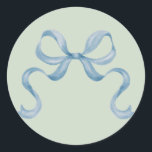 Waterverf Christmas Bow Sticker - Blauw<br><div class="desc">Waterverf Christmas Bow Sticker,  Blauw</div>
