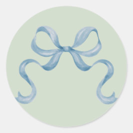Waterverf Christmas Bow Sticker - Blauw