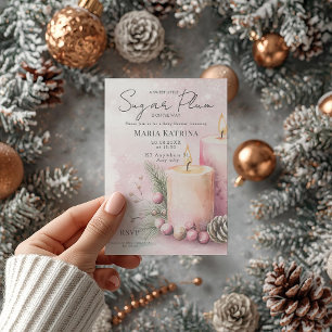 Waterverf Christmas Candle Baby shower Kaart