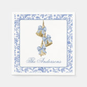 Waterverf Christmas Chinoiserie Bow Bells Servet (Voorkant)