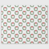 Waterverf Christmas Chinoiserie Ornament krans Cadeaupapier (Vlak)